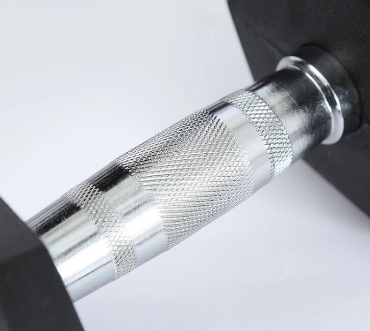 Шестигранная гантель с цветным резиновым покрытием (фунт)