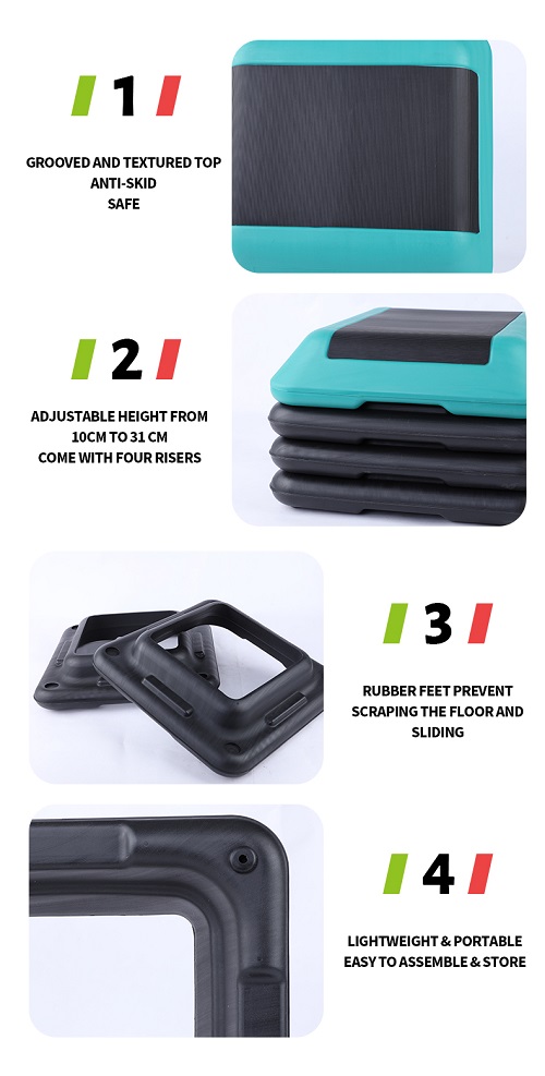 Регулируемая аэробная платформа с высокой ступенью и 4-мя стойками