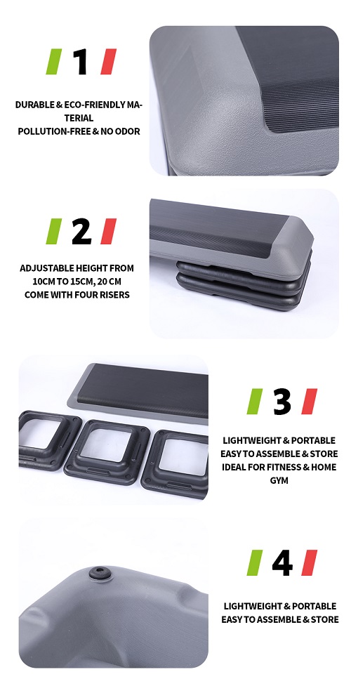Регулируемая степ-доска для фитнеса, пластиковая дешевая аэробная степ-платформа