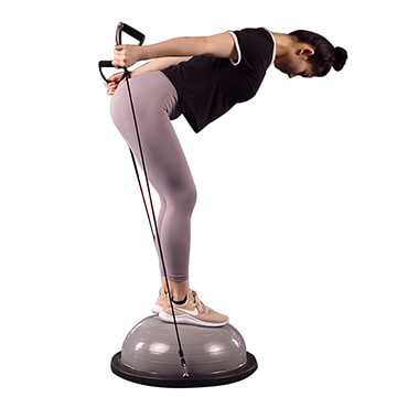 Мяч Bosu с резинками сопротивления