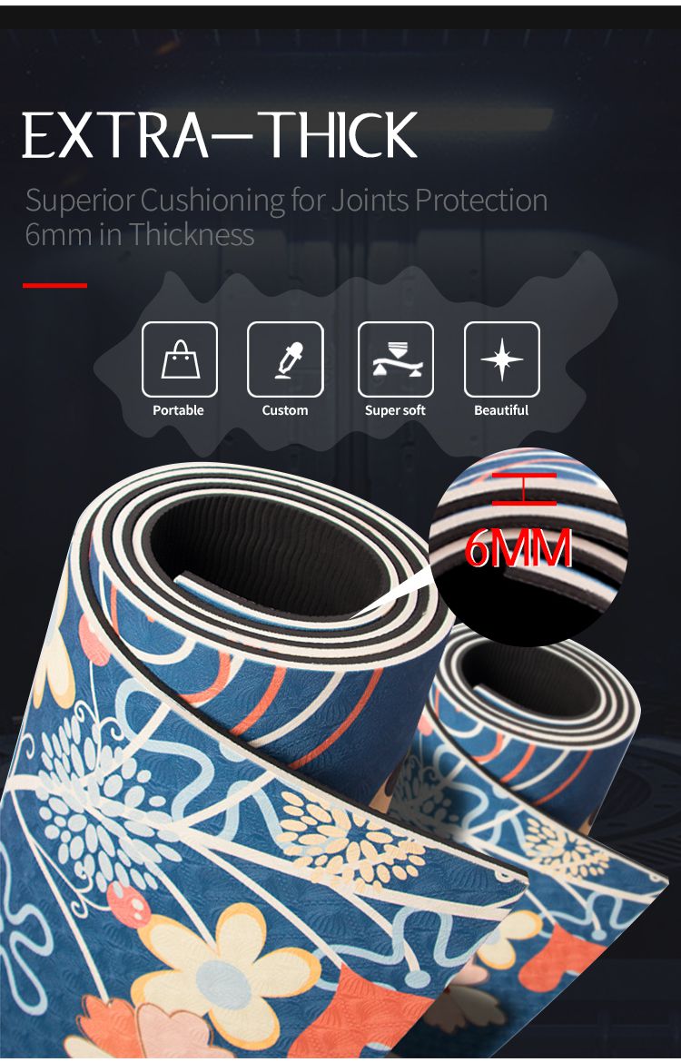 Коврик для йоги с принтом из ТПЭ