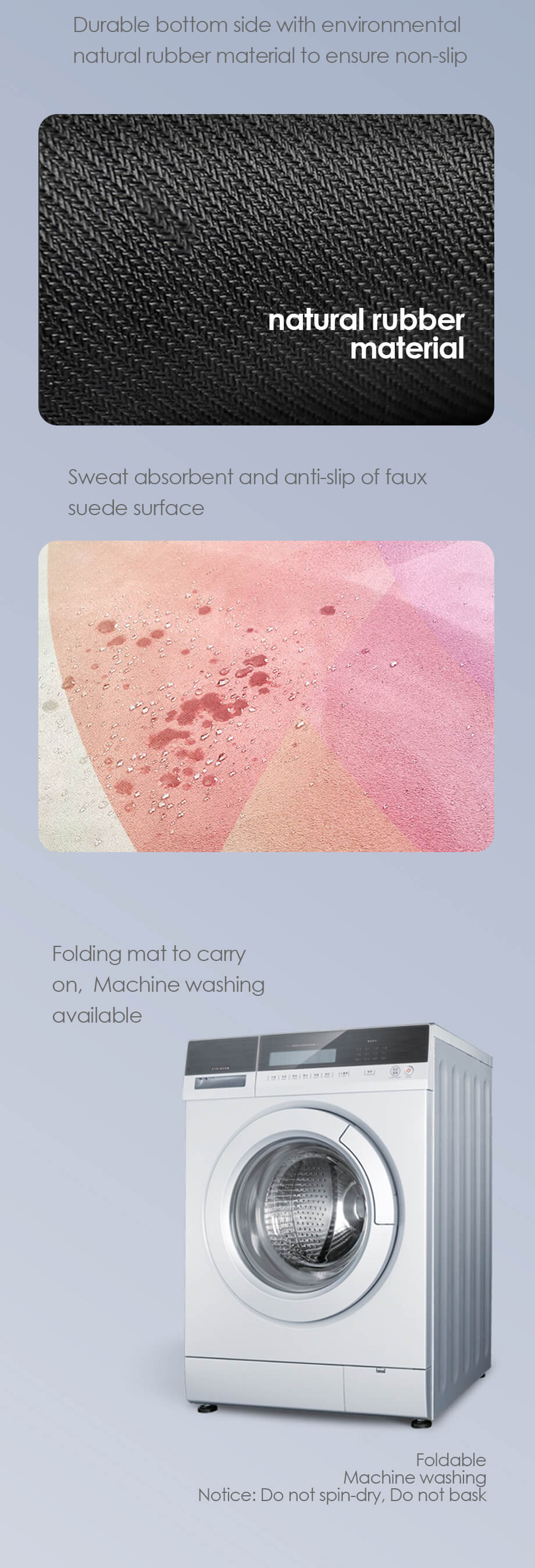 Портативное нескользящее полотенце для йоги