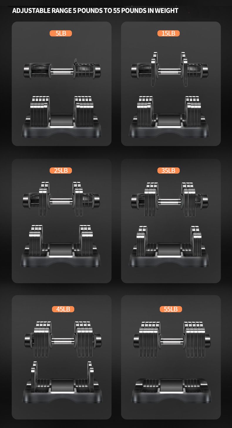 Регулируемые гантели весом 55 фунтов/25 кг оптом