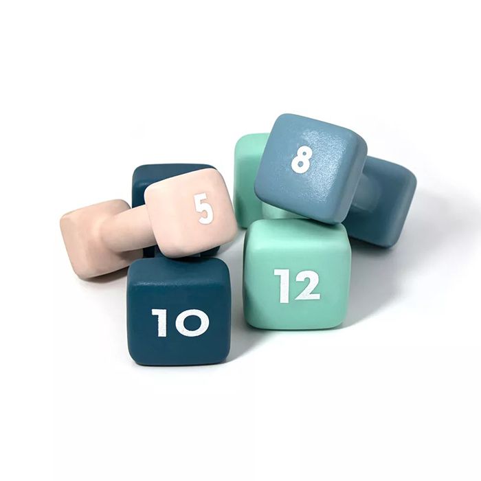 Женские квадратные гантели из цветного неопрена и чугуна оптом