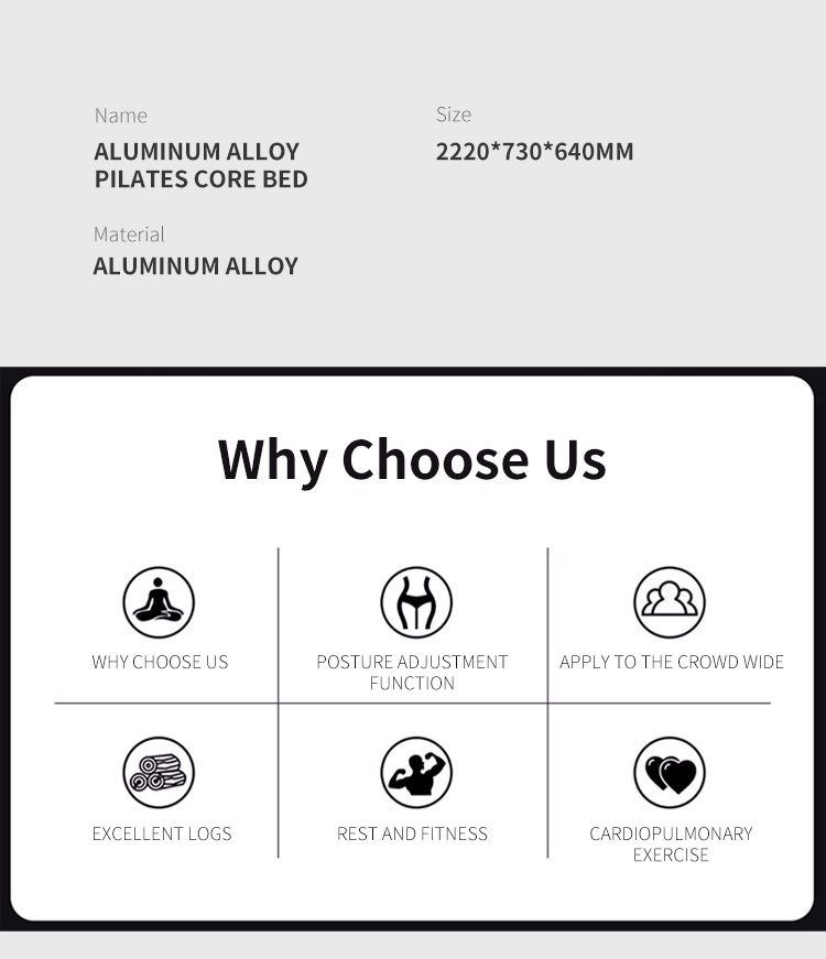Основная кровать для пилатеса из алюминиевого сплава Основная кровать для пилатеса из алюминиевого сплава