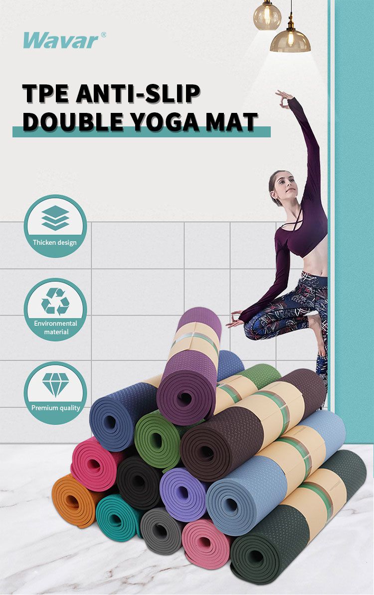Очень большой нескользящий коврик для фитнеса TPE