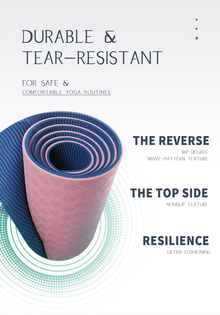 Двухслойный коврик для йоги из полиэтилена TPE