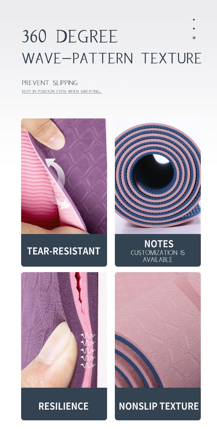 Двухслойный полиэтиленовый коврик для йоги