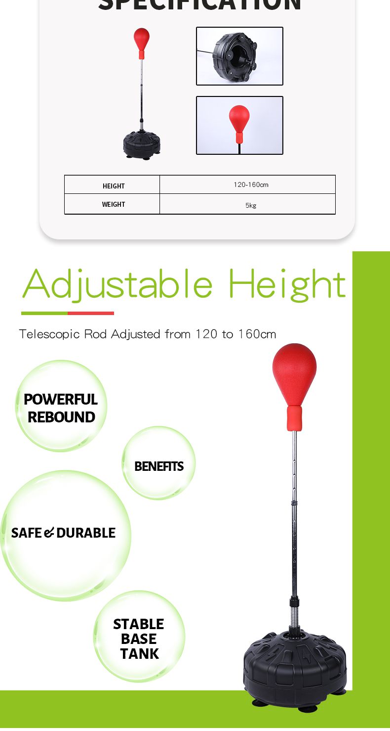 Стоячая боксерская груша Боксерский рефлекторный мешок Стоячая боксерская груша Боксерский рефлекторный мешок