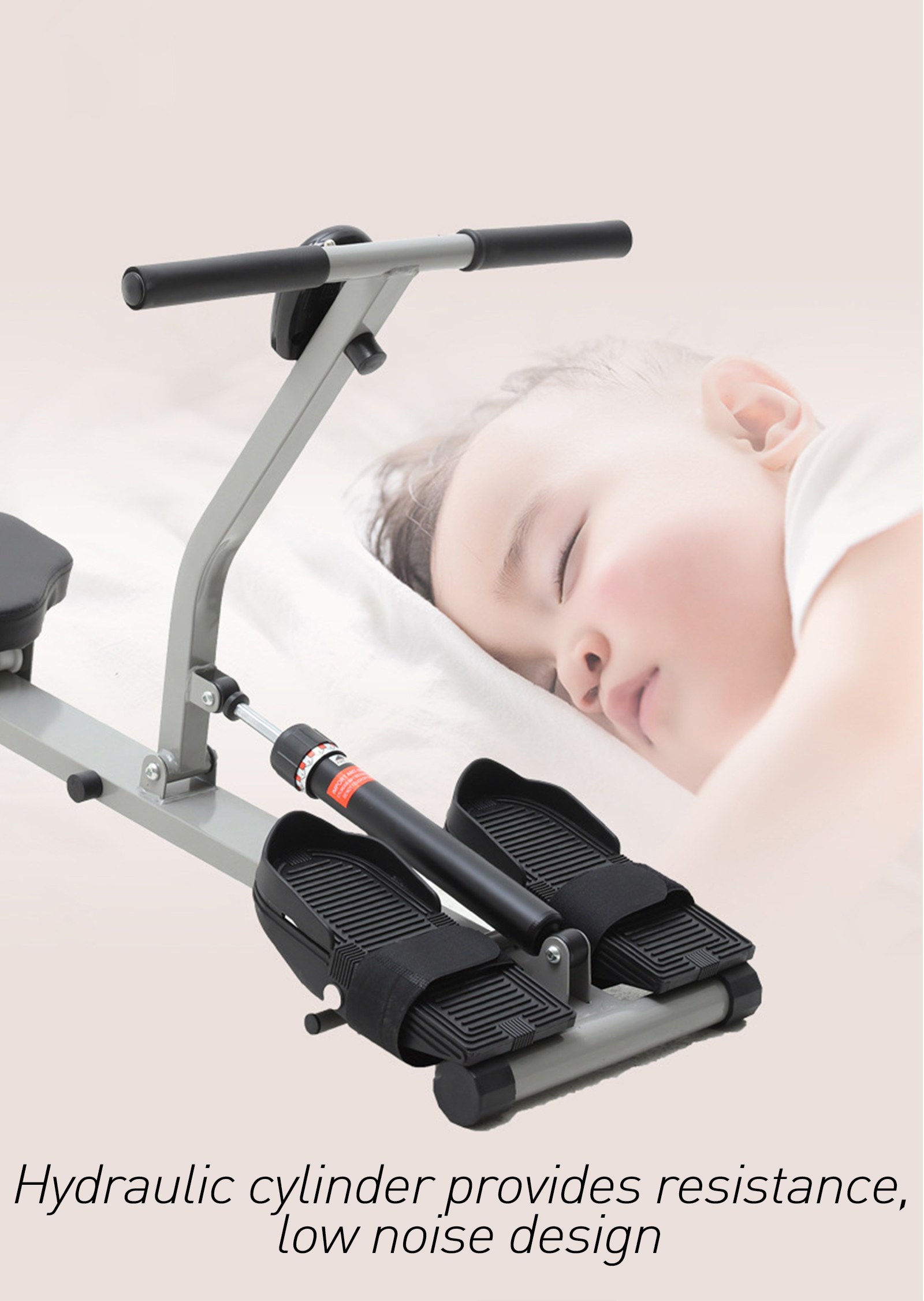 Бытовой гидравлический гребной тренажер