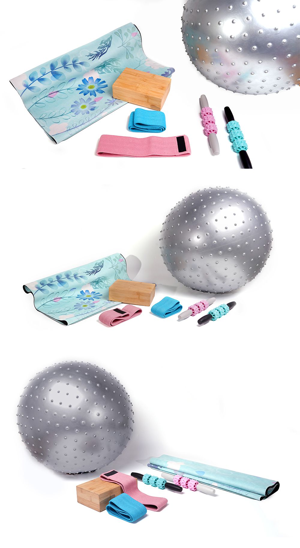 Массажный набор из замшевых полотенец для йоги Массажный набор из замшевых полотенец для йоги