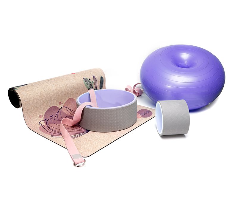 Льняной коврик для йоги Стрейч-комплект Льняной эластичный коврик для йоги в комплекте