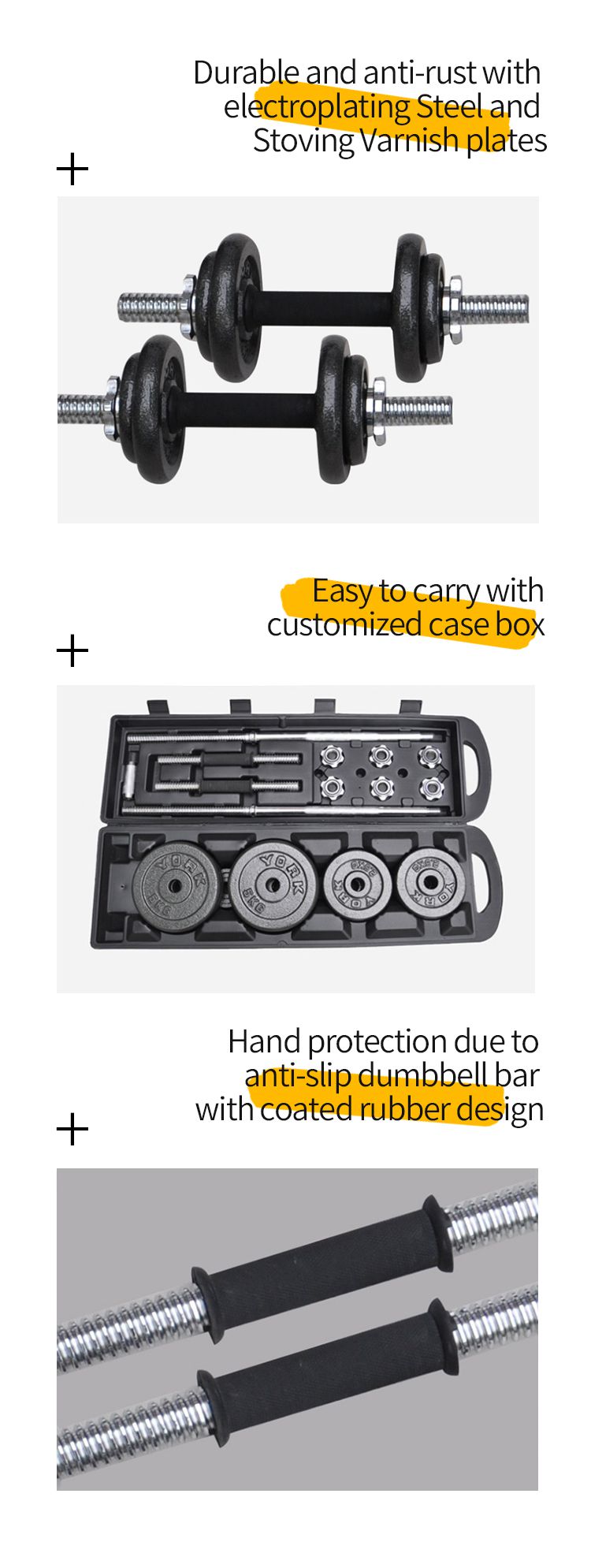 Оптовая продажа многофункционального набора для гантелей и штанги с краской из Чугуна