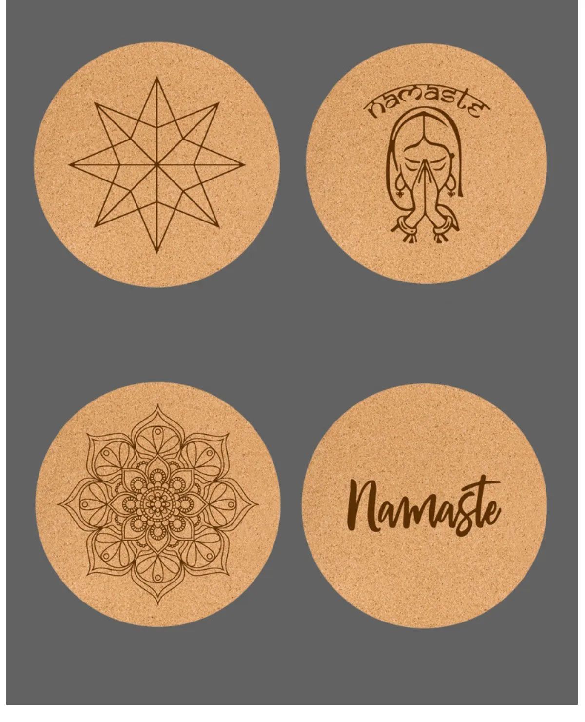 Круглый коврик для йоги из натурального каучука из пробковой резины Круглый коврик для йоги из натурального каучука