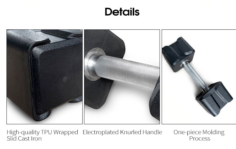 Гантель с резиновым покрытием из ТПУ Гантель с резиновым покрытием из ТПУ