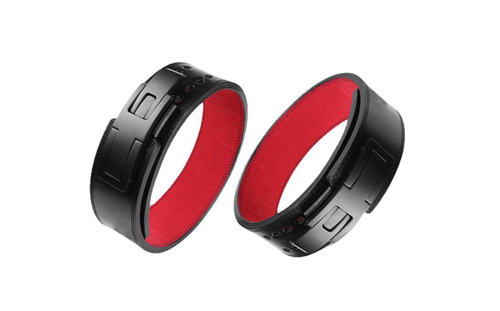 Кожаный пояс для тяжелой атлетики с металлической пряжкой