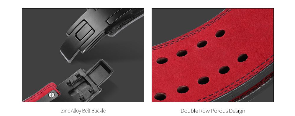 Кожаный пояс для тяжелой атлетики с металлической пряжкой