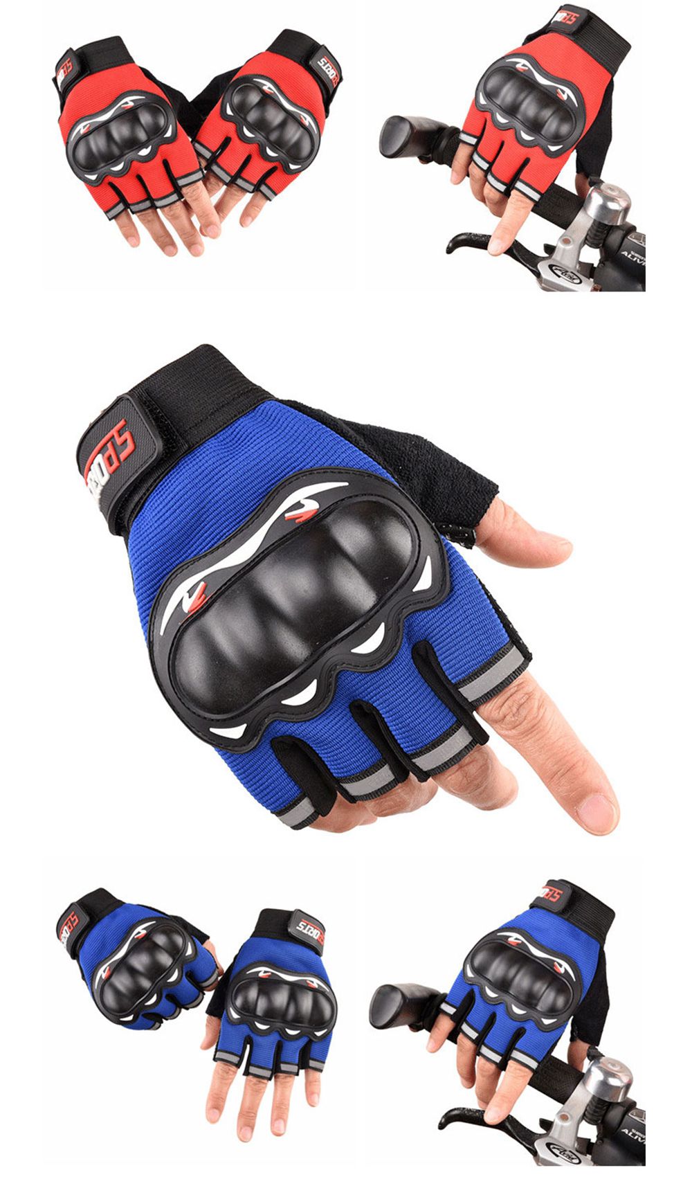 Полуперчатки для защиты мотоцикла на открытом воздухе Полуперчатки для защиты мотоцикла на открытом воздухе