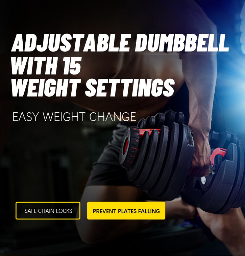 Adjustable Dumbbell with 15 Weight Settings