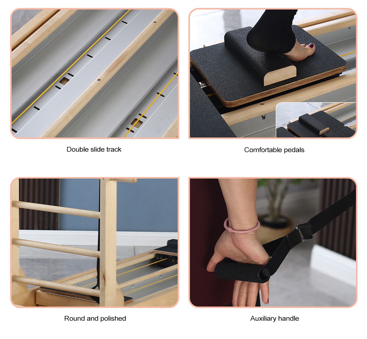 Оборудование для пилатеса с двусторонней горкой и отдельно стоящей лестницей Оборудование для пилатеса с двусторонней горкой и отдельно стоящей лестницей