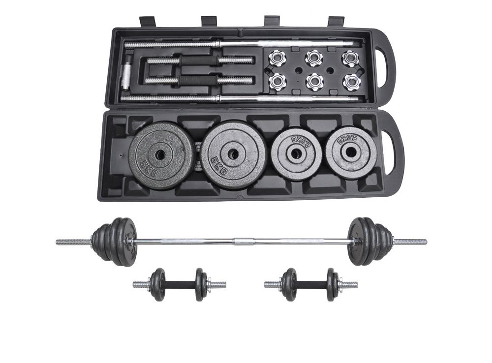 Набор гантелей со штангой весом 50-55 кг Набор гантелей со штангой весом 50-55 кг