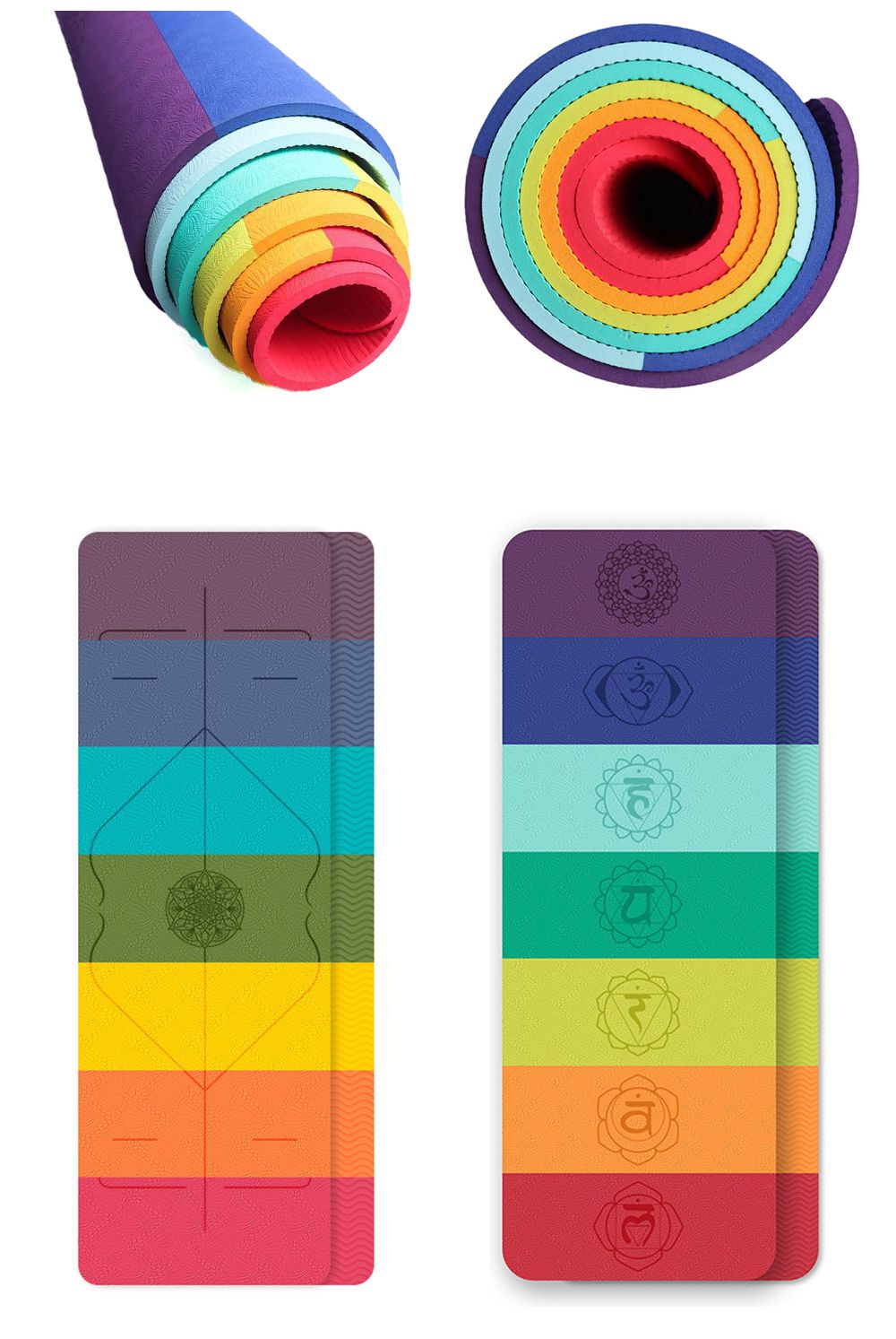 Цветной коврик для йоги из полиэтилена TPE