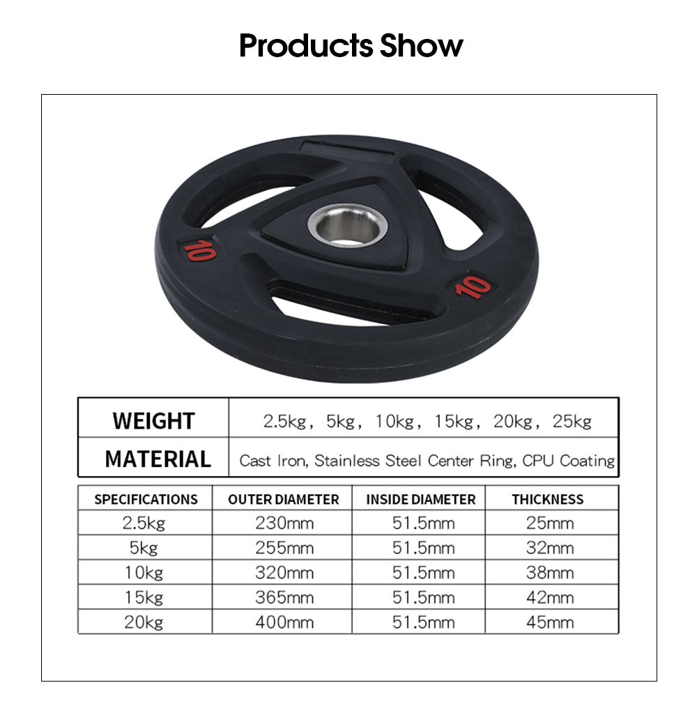 Округлая утяжеляющая пластина для штанги с 3 отверстиями для захвата
