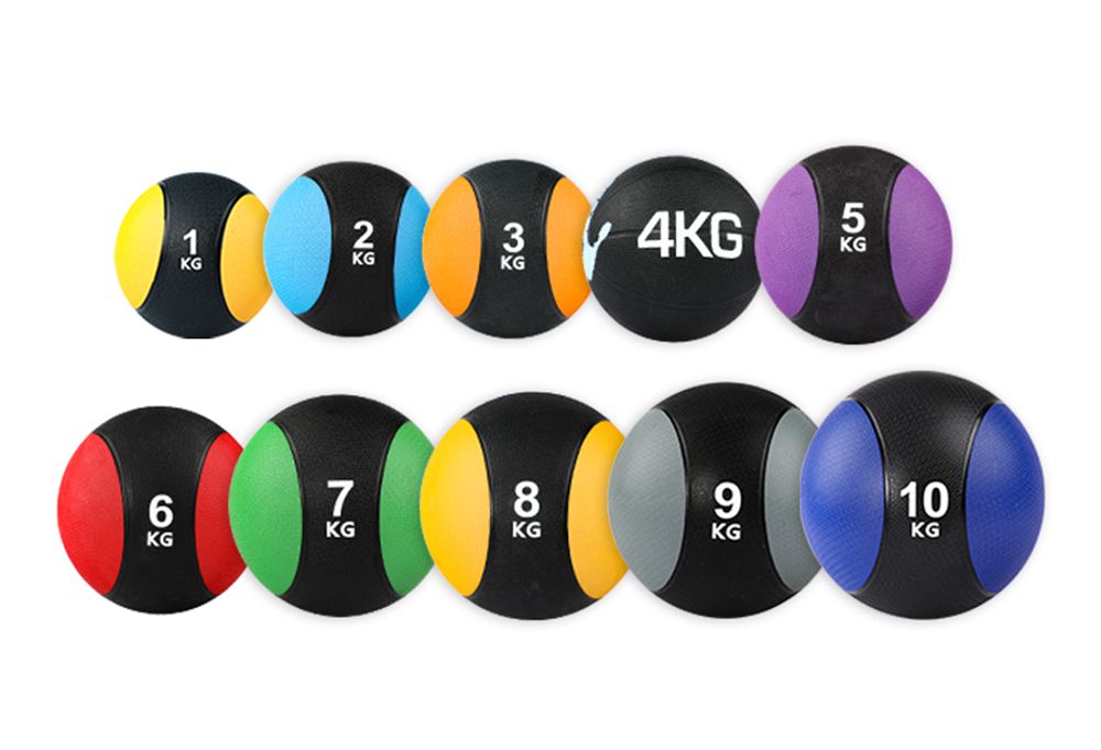 Основное упражнение с твердым резиновым медицинским мячом