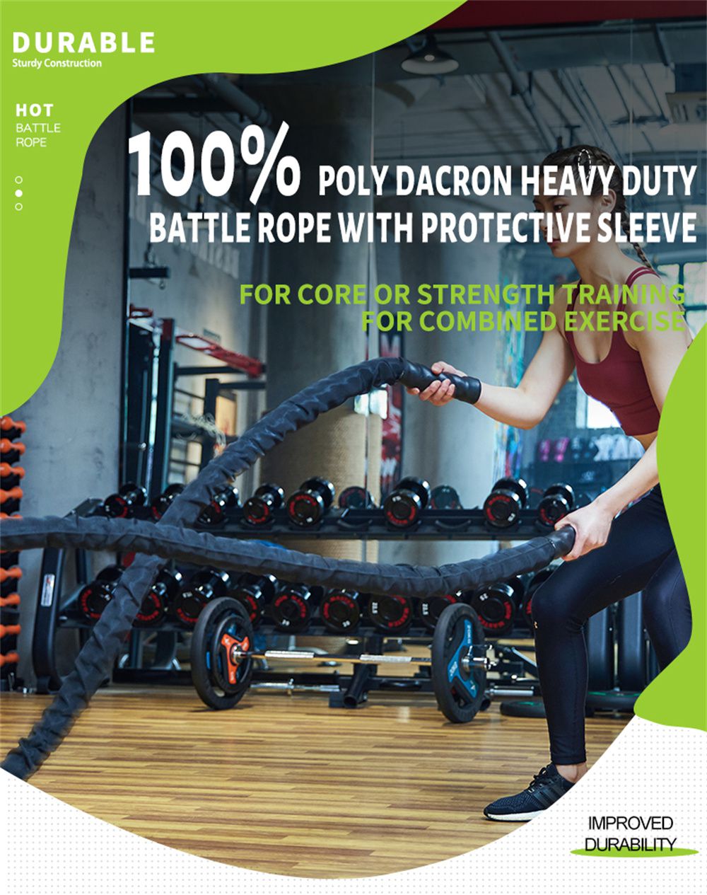 Тренировка на боевых веревках с защитным рукавом Тренировка на боевых веревках с защитным рукавом