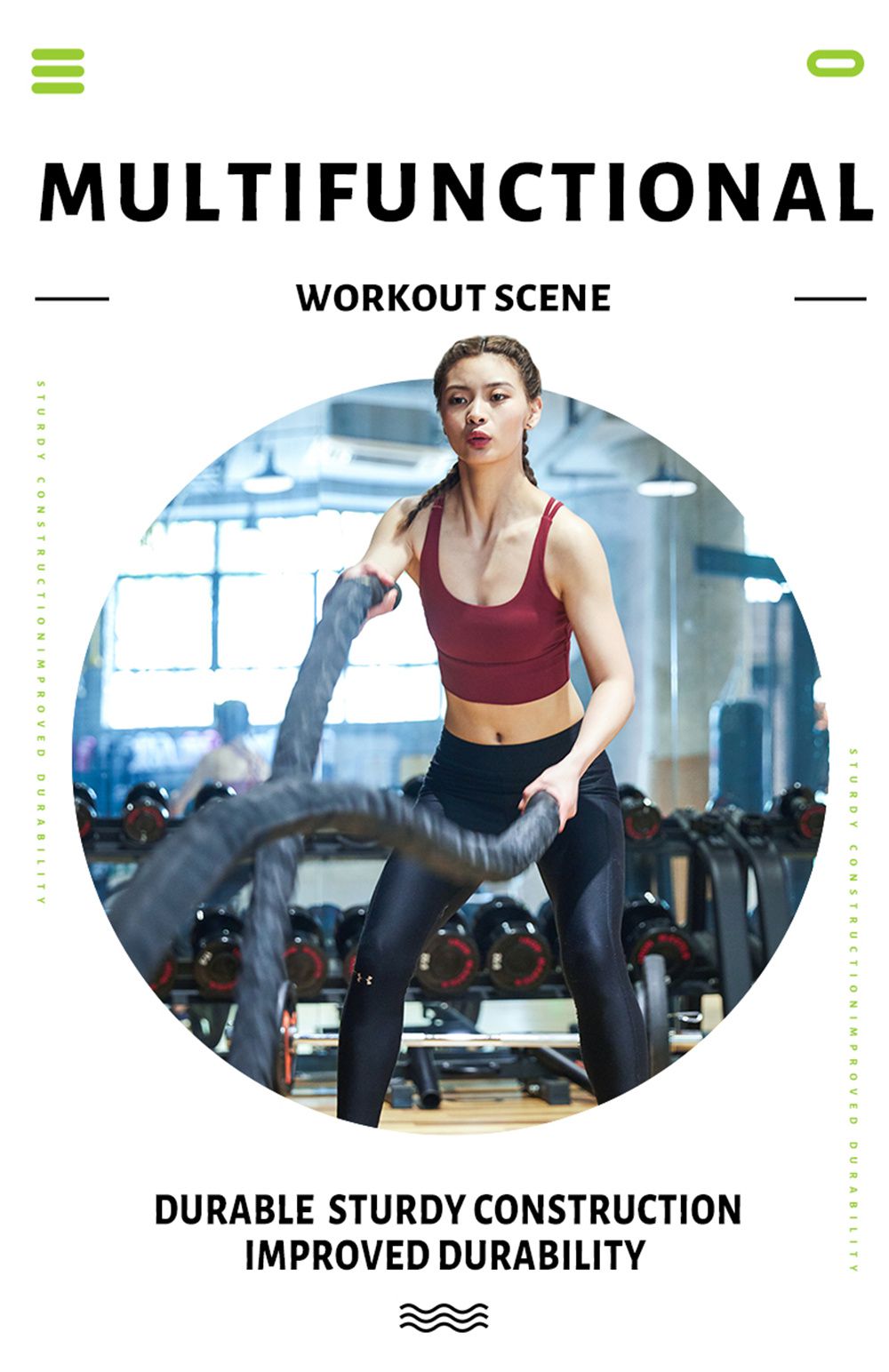 Тренировка на боевых веревках с защитным рукавом Тренировка на боевых веревках с защитным рукавом