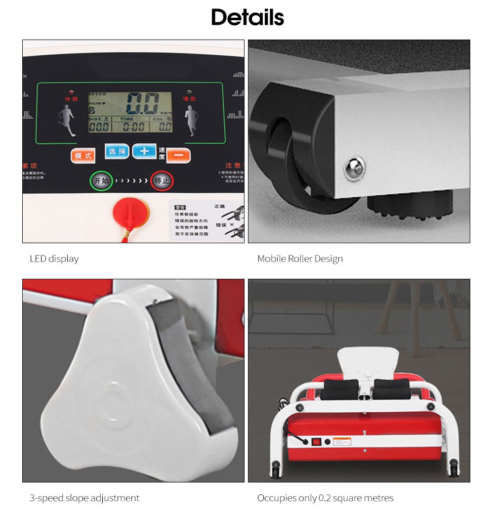 Домашняя мини-электрическая беговая дорожка, Складная электрическая беговая дорожка для кардиотренировок Домашняя мини-электрическая беговая дорожка, Складная Электрическая Беговая дорожка для кардиотренировок