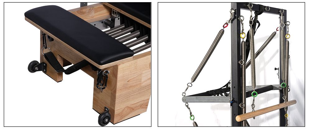 Упражнения для тела в домашних условиях Раздвижная кровать из дуба, Пилатес-Реформер, наполовину трапеция с башней