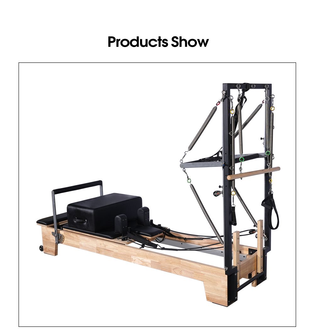 Упражнения для тела в домашних условиях Раздвижная кровать из дуба, Пилатес-Реформер, Наполовину трапеция с башней