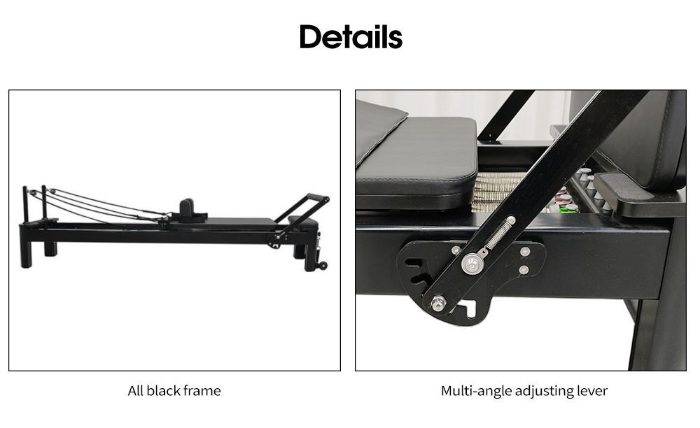 Превосходный тренажер для пилатеса из черного алюминия Превосходный тренажер для пилатеса из черного алюминия
