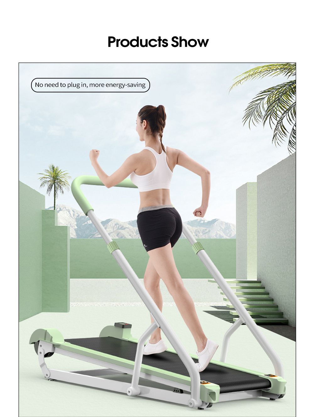 Бесшумная складная беговая дорожка без питания в помещении Бесшумная складная беговая дорожка без питания в помещении
