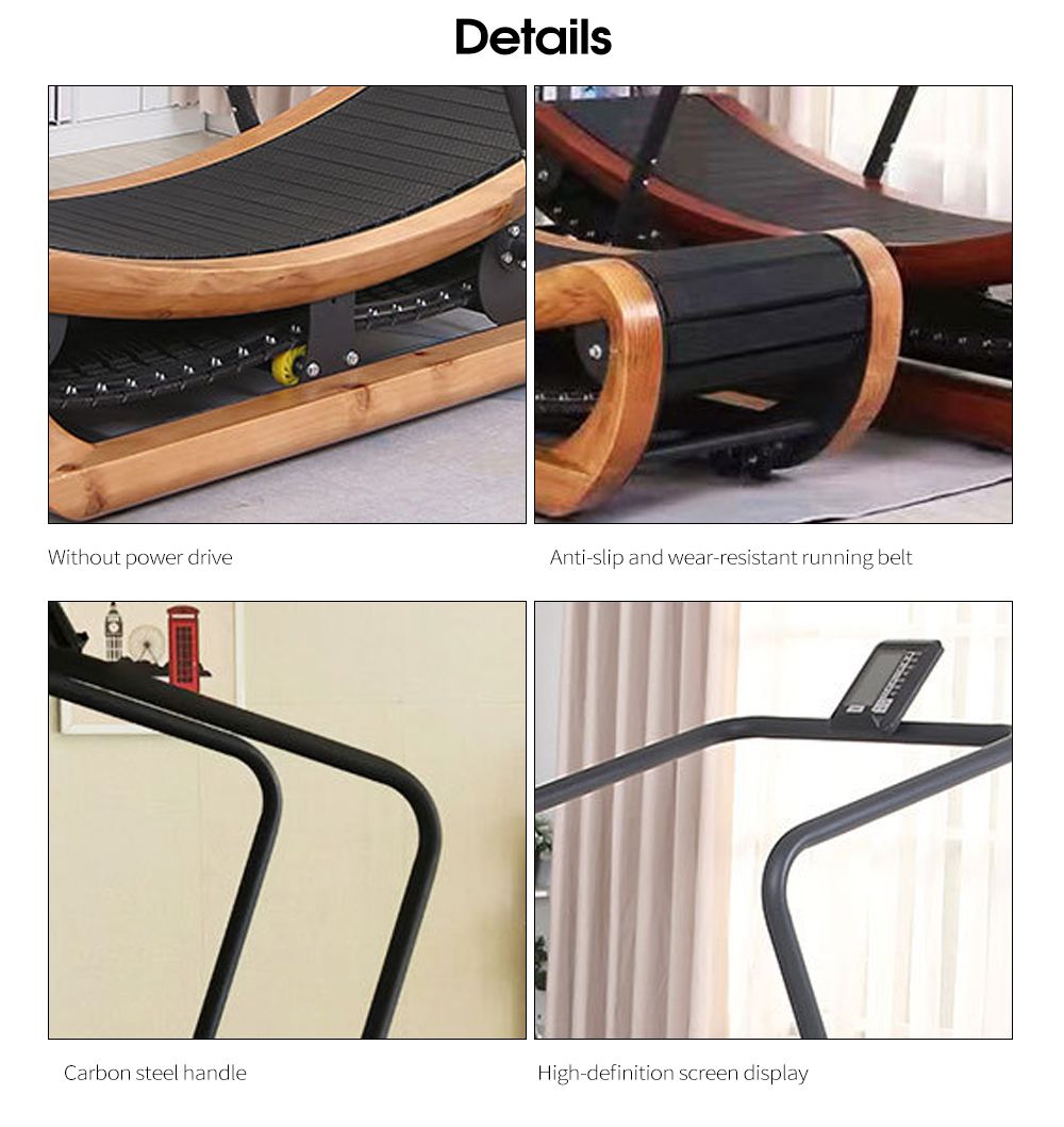 Неэлектрическая деревянная беговая дорожка Wood Curve Механическая беговая дорожка