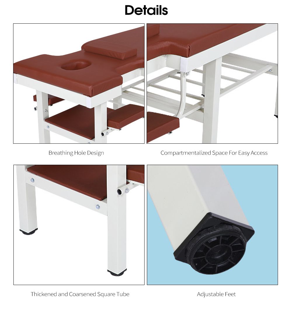 Стабильный и долговечный массажный стол на шести ножках
