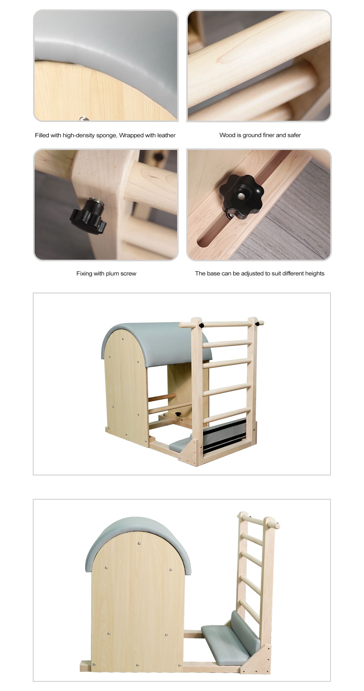 Деревянная бочка для пилатеса в студии по индивидуальному заказу Деревянная бочка для пилатеса в студии по индивидуальному заказу