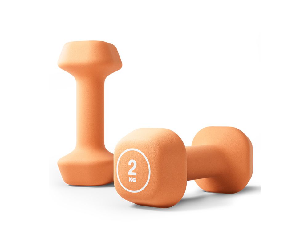 Трапециевидная пластиковая гантель с погружением