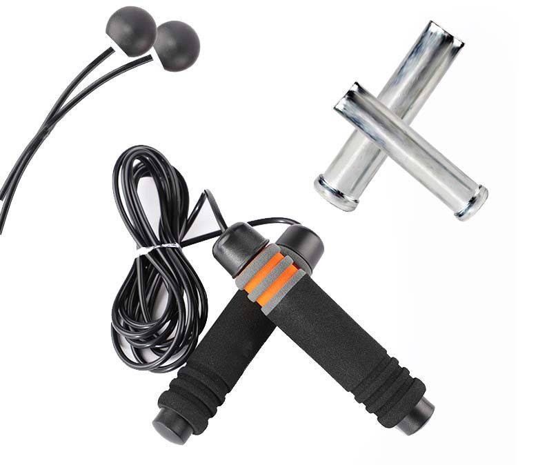 Фабрика оптовых продаж скакалок для прыжков из стальной проволоки с шарикоподшипниками и двумя утяжеленными блоками