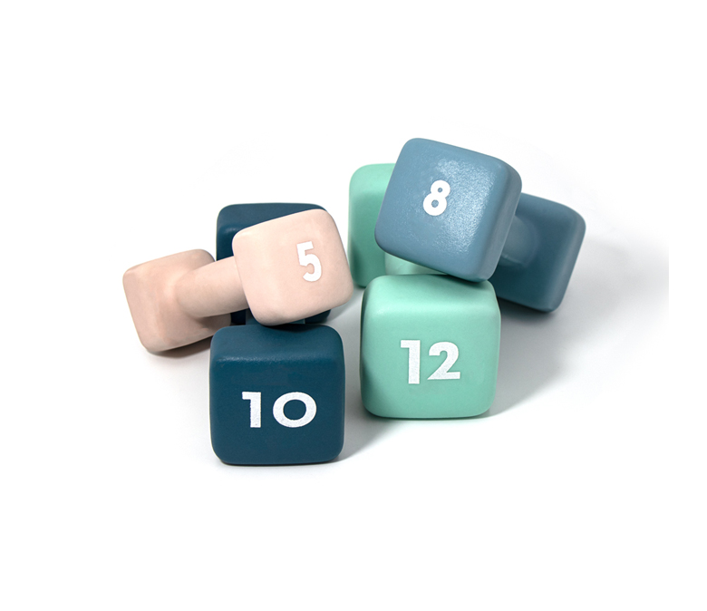 Оптовые Женские цветные неопреновые чугунные квадратные гантели