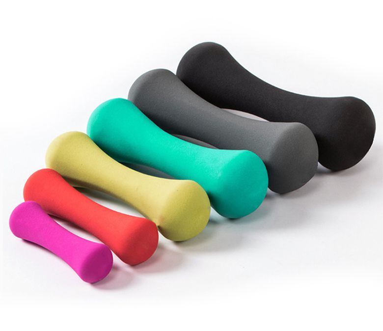 Цветная чугунная гантель в форме кости с ПВХ покрытием для дам