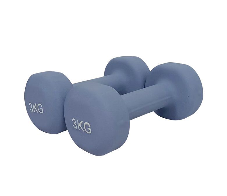 Шестигранная гантель из матового пластика с плоской головкой