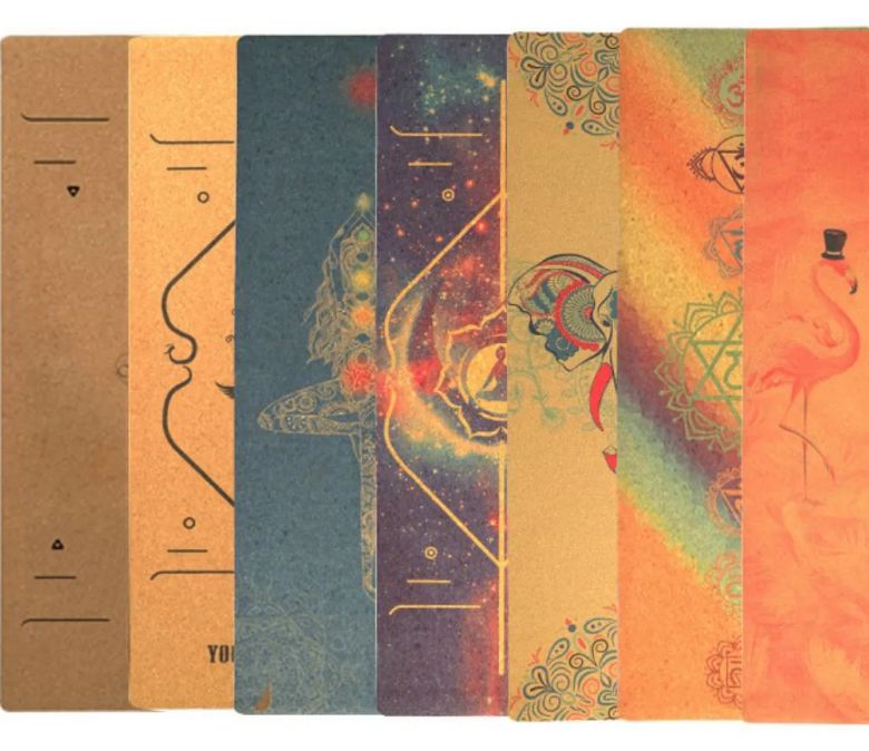 Изготовленный на заказ красочный экологически чистый пробковый коврик для йоги TPE