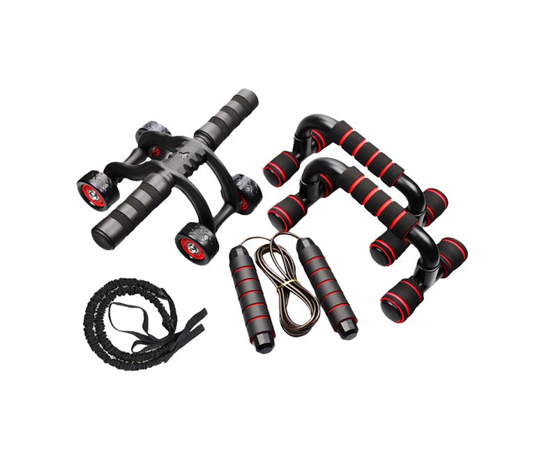 Четырехколесный тренажер AB wheel для отжимания от скакалки и подтягивания на скакалке