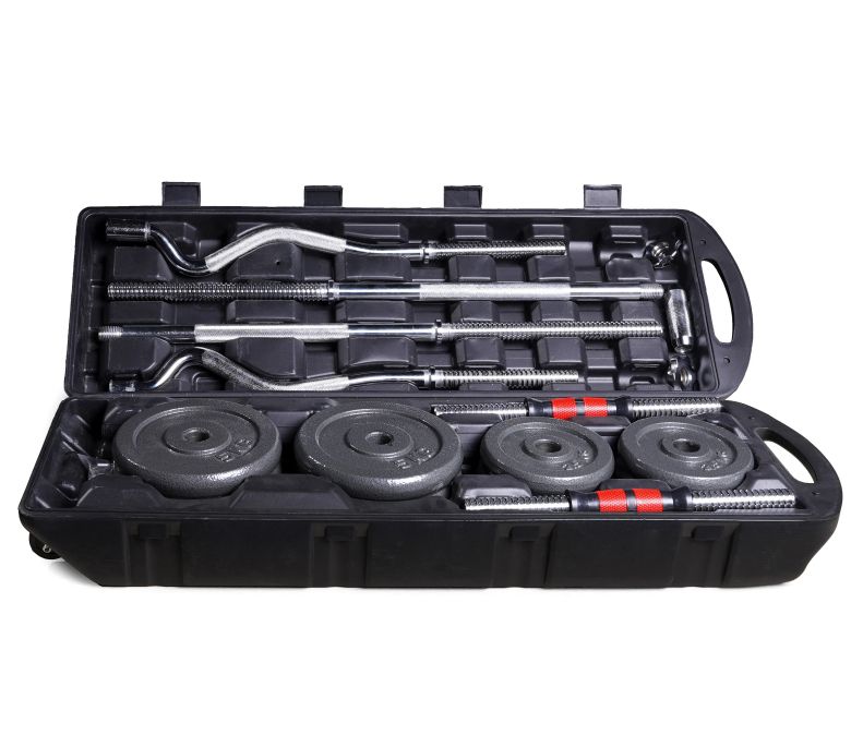 Набор гантелей со штангой весом 50-55 кг