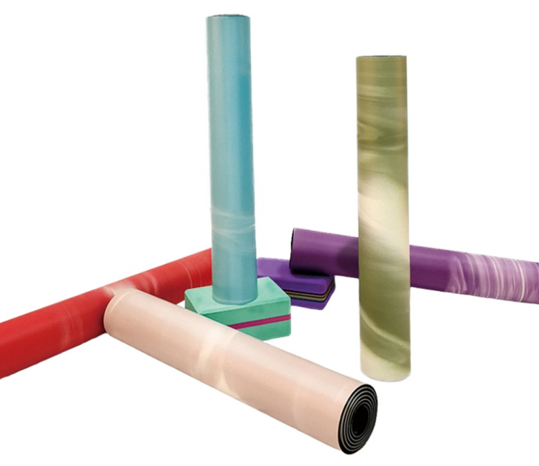 Коврик для йоги из искусственного каучука контрастного цвета