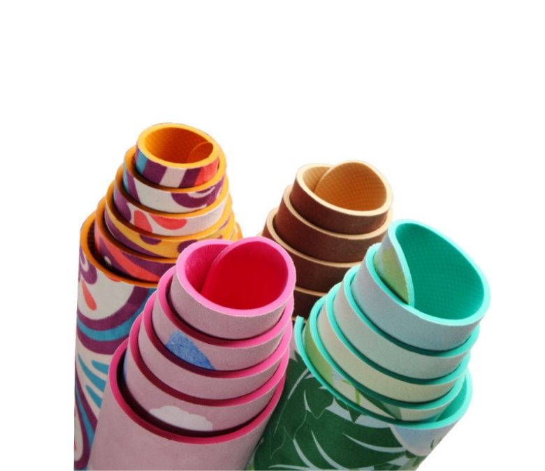 Высококачественный коврик для йоги с принтом из замши TPE