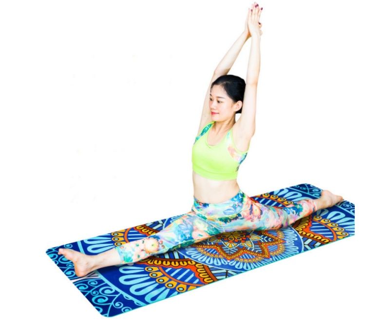 Высококачественный коврик для йоги с принтом из замши TPE