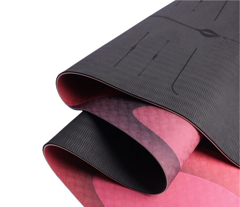 Двусторонний коврик для йоги с лазерной печатью 6 мм